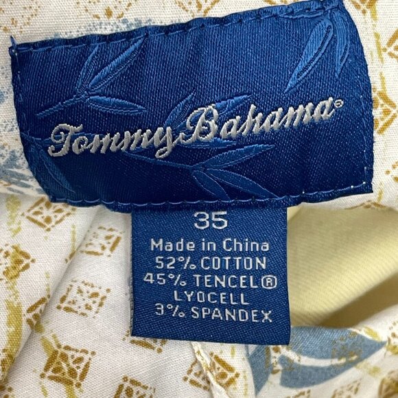 Tommy Bahama Shorts Men's 35 Khaki Classic Fit Yellow Flat Front Casual Summer - Picture 9 of 15